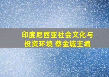 印度尼西亚社会文化与投资环境 蔡金城主编